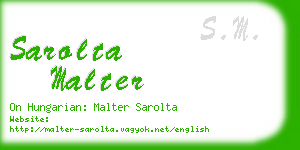 sarolta malter business card